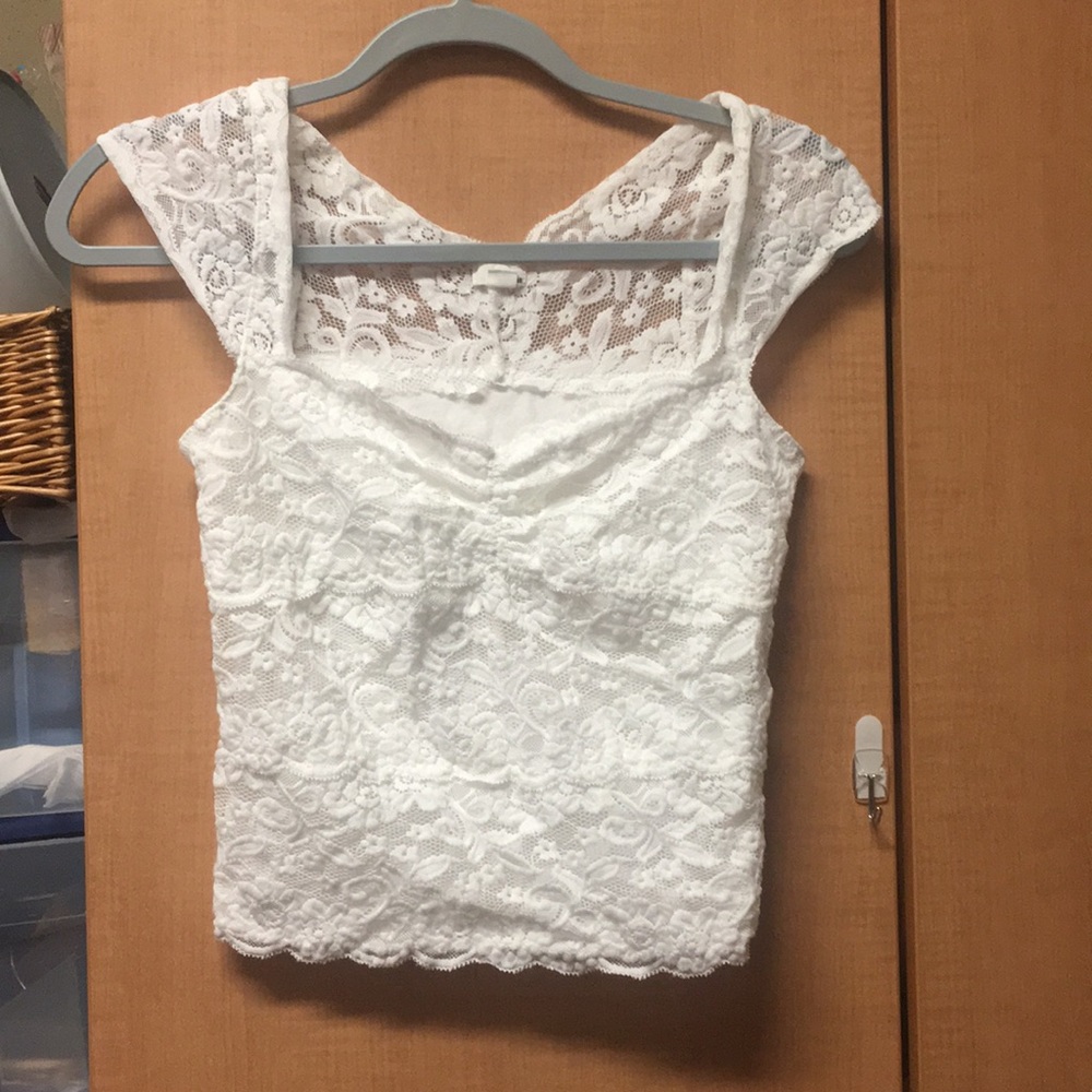 Festival lace white crop top